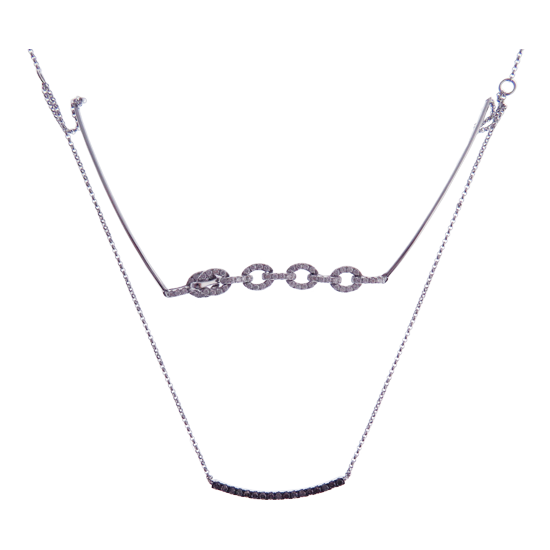 Double Strand Choker Pave Diamond Necklace Pendant