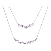 Double Strand Baguette Diamond Necklace Pendant