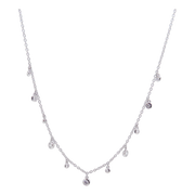 Small Bevel Round Line Diamond Necklace Pendant