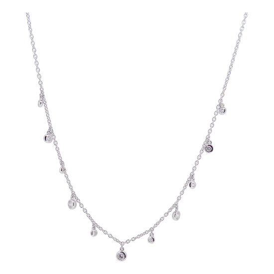 Small Bevel Round Line Diamond Necklace Pendant