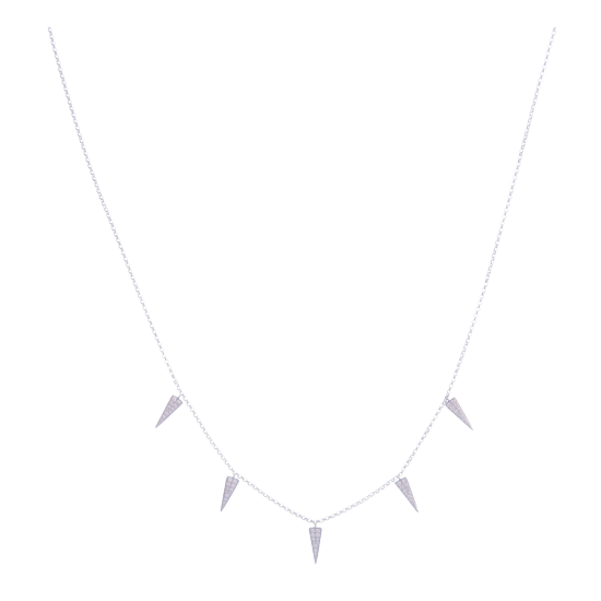 Spikey Pave Spike Line Diamond Necklace Pendant