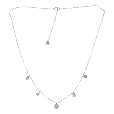 Mixed Shapes Baguette Line Diamond Necklace Pendant