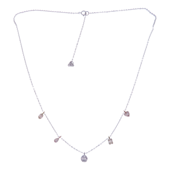 Mixed Shapes Baguette Line Diamond Necklace Pendant