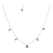 Mixed Shapes Baguette Line Diamond Necklace Pendant