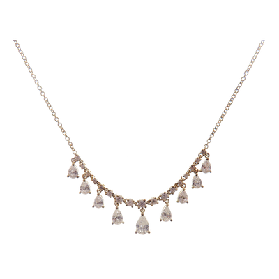 Pear Drop Gradating Line Diamond Necklace Pendant