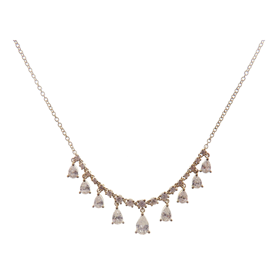 Pear Drop Gradating Line Diamond Necklace Pendant