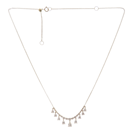 Pear Drop Gradating Line Diamond Necklace Pendant