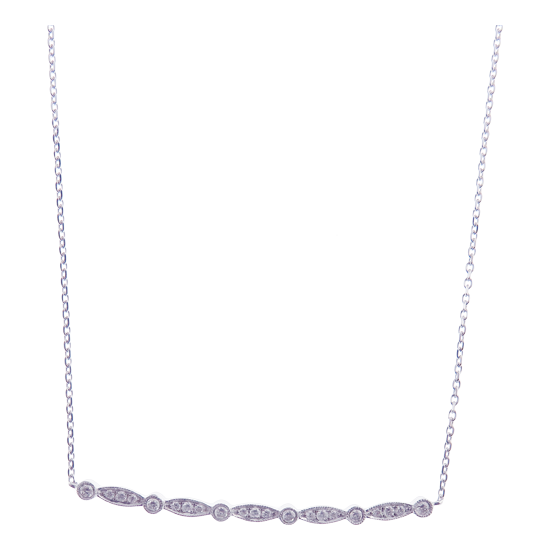 Pave Ball Bar Line Necklace Pendant