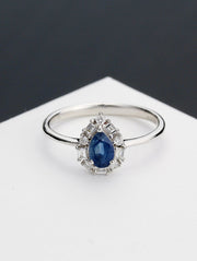 Neptune Tear Drop Baguette Ring