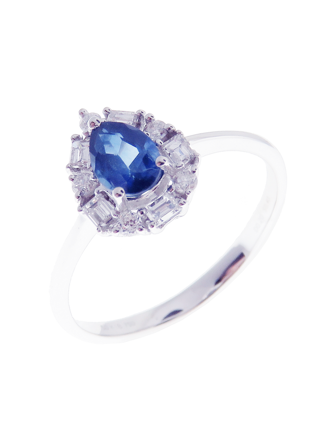 Neptune Tear Drop Baguette Ring