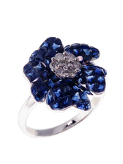 Aries Calm Sapphire Floral-5 Bloom Ring