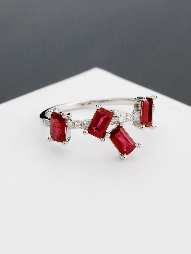 Hera Ruby-4 Firey Ring