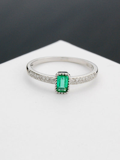 Lufan Emerald-1 Diamond Ring