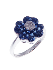 Aries Calm Sapphire-4 Bloom Ring