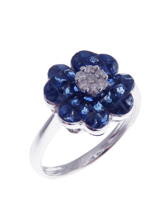 Aries Calm Sapphire-4 Bloom Ring