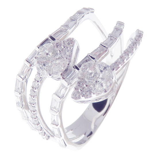 Astro Diamond Baguette Open Ring 3-PC Set