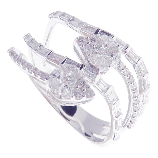 Astro Diamond Baguette Open Ring 3-PC Set