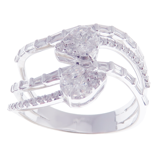 Astro Diamond Baguette Open Ring 3-PC Set