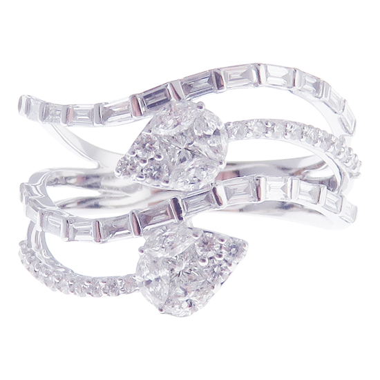 Astro Diamond Baguette Open Ring 3-PC Set