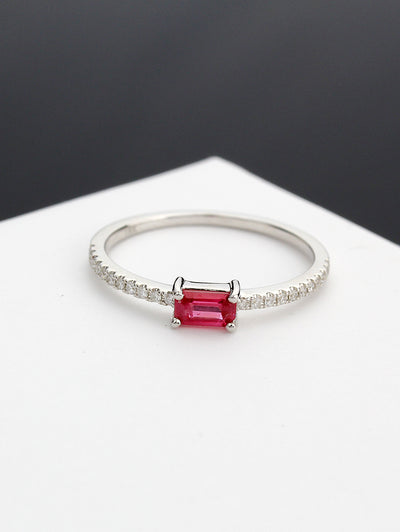 Hera Baguette Firey-1 Ruby Ring