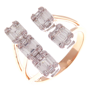 Diamond Baguette Open Ring Set 2-PC