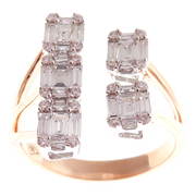 Diamond Baguette Open Ring Set 2-PC