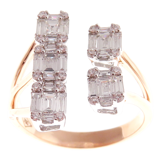 Diamond Baguette Open Ring Set 2-PC