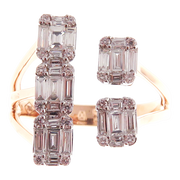 Diamond Baguette Open Ring Set 2-PC