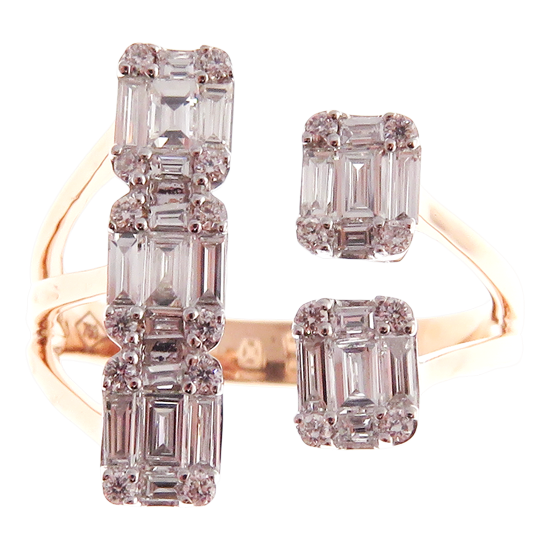 Diamond Baguette Open Ring Set 2-PC