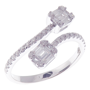 Modern Diamond Baguette Open Ring 3-PC Set