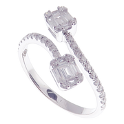 Modern Diamond Baguette Open Ring 3-PC Set