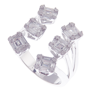 Diamond Baguette Open Ring Set 2-PC