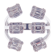 Diamond Baguette Open Ring Set 2-PC