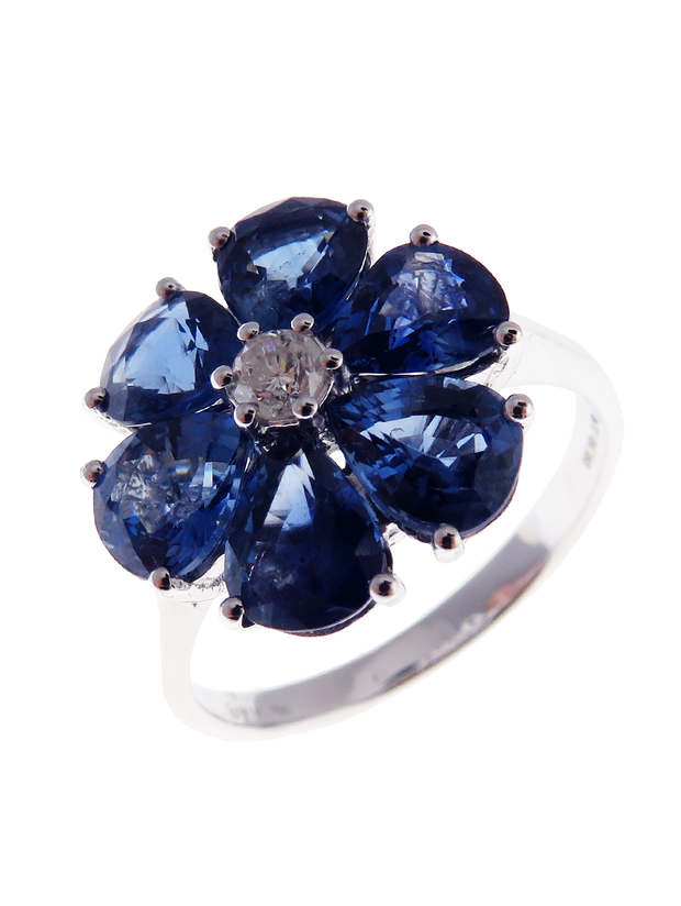 Neptune Almost Floral Tear-6 Ring