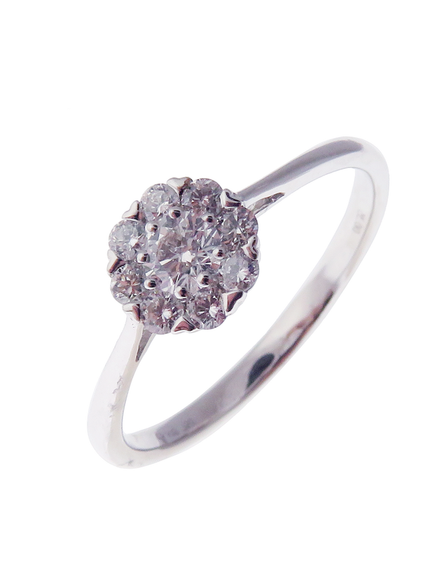 Almost Floral Round Diamond Ring