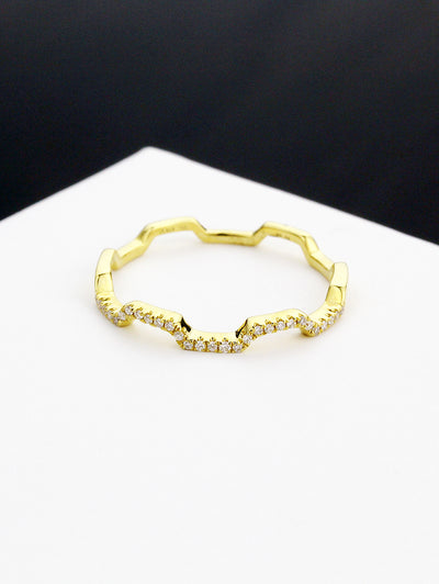 Diamond Yellow S-wav Stack Ring