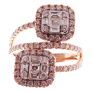 Double Row Modern Baguette Diamond Ring 2-PC Set