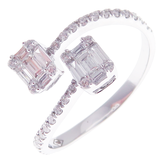 Modern Diamond Baguette Open Ring 3-PC Set