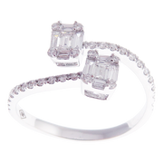 Modern Diamond Baguette Open Ring 3-PC Set