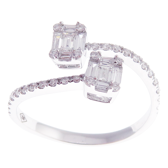 Modern Diamond Baguette Open Ring 3-PC Set