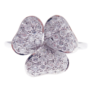 Small Clover Motif Pave Diamond Earring Ring Set