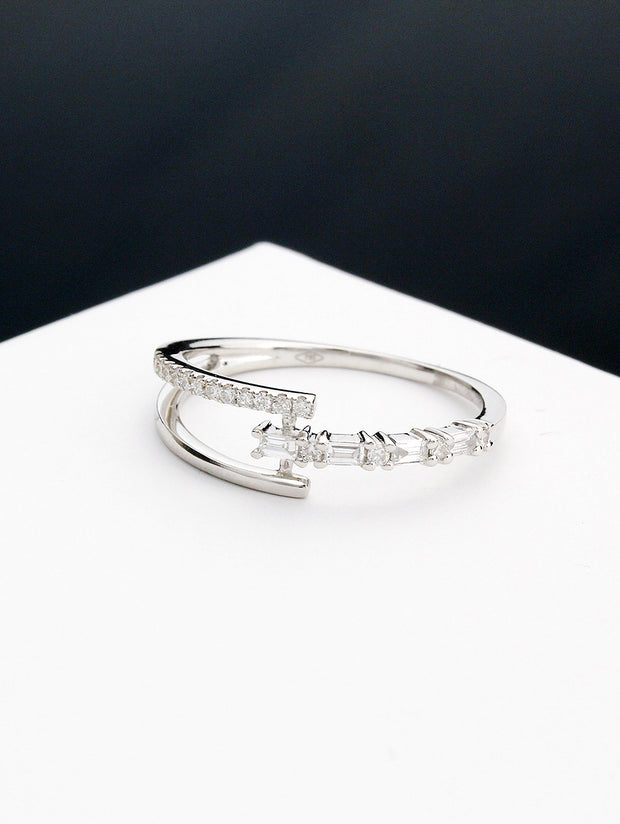 Hermes Diamond Baguette-R Twin Split Ring