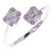 Modern Diamond Baguette Open Ring 3-PC Set