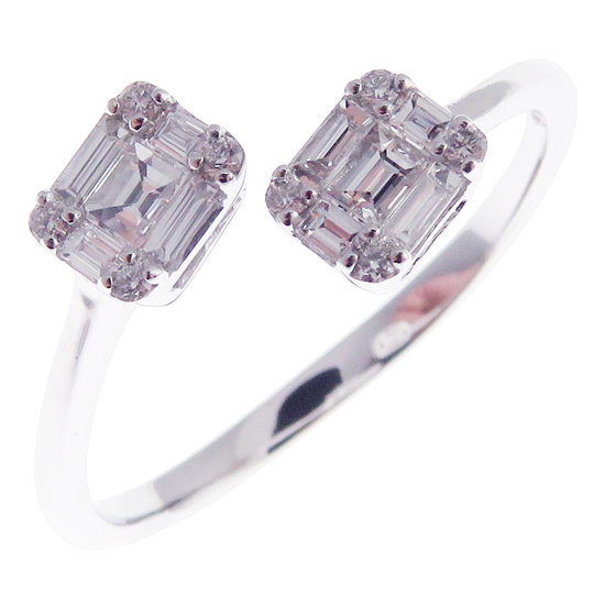 Modern Diamond Baguette Open Ring 3-PC Set