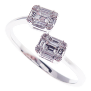 Modern Diamond Baguette Open Ring 3-PC Set