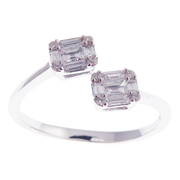 Modern Diamond Baguette Open Ring 3-PC Set