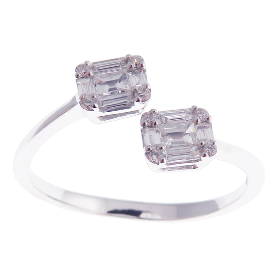 Modern Diamond Baguette Open Ring 3-PC Set