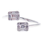 Modern Diamond Baguette Open Ring 3-PC Set