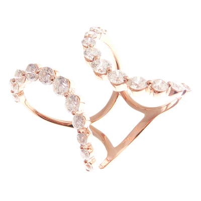 Round Open Diamond Rose Gold Ring