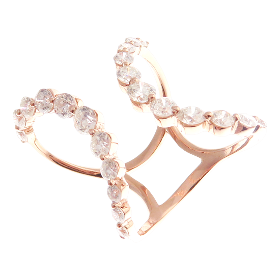 Round Open Diamond Rose Gold Ring